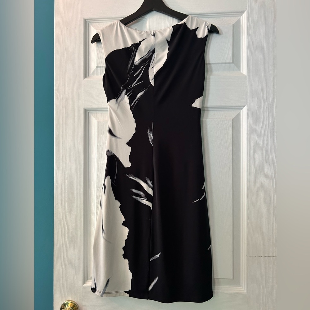 Ralph Lauren White and Black Floral Dress Size 4P - Picture 3 of 3
